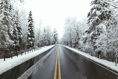 estrada com neve