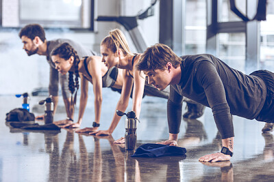 Exercising in Gym