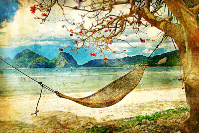 Hammock by the Water Painting