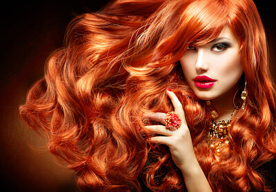 Long Curly Red Hair