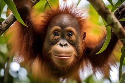 Orang-Utan im Dschungel