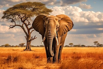 Elephant in the Savanna jigsaw puzzle