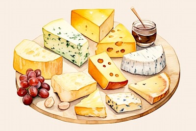 Disegno del piatto di formaggio