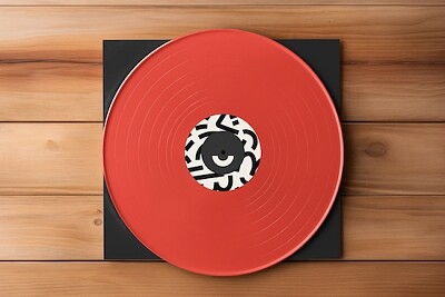 Red vinyl record jigsaw puzzle