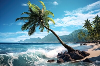 Palmier au bord de l'océan