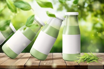 Green Tea Milk Bottle