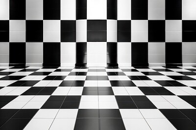 Black and White Tiles Mixup jigsaw puzzle