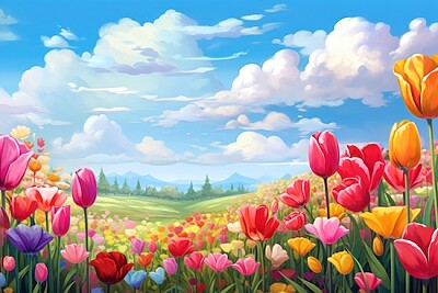 Tulpen und Sonnenschein