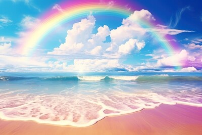 Arcobaleno sulla spiaggia