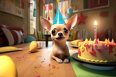 Birthday Chihuahua jigsaw puzzle