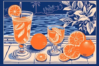 Orange by the Pool jigsaw puzzle