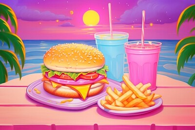 Romantic Burger Meal jigsaw puzzle