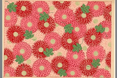Blad med mönster av chrysanten