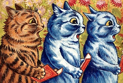 Tres gatos cantando