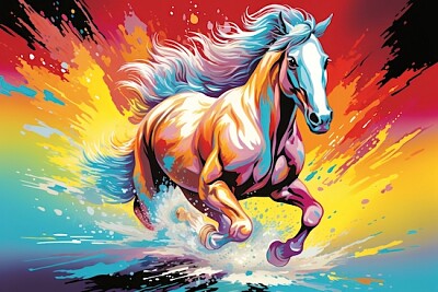 פאזל של Running Horse Airbrush Art