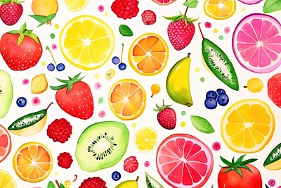 Patrón de frutas de verano