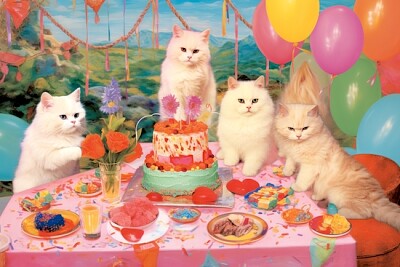 Fête d'anniversaire de chats