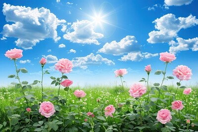 Pink Roses Landscape jigsaw puzzle