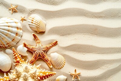 貝殻と砂