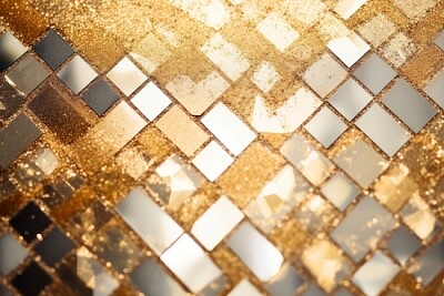 Mosaico Dourado Brilhante