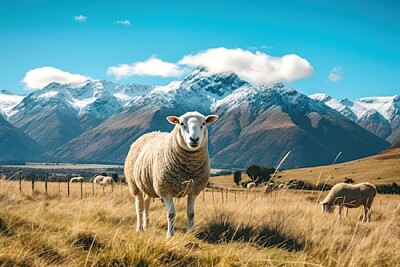 פאזל של כבשים בכפר