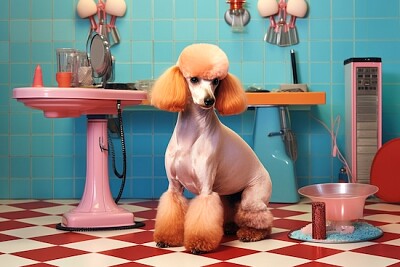 Grooming Poodle jigsaw puzzle