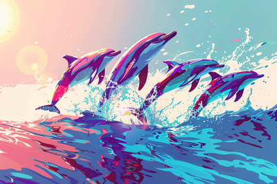 Playful Dolphins in the Ocean