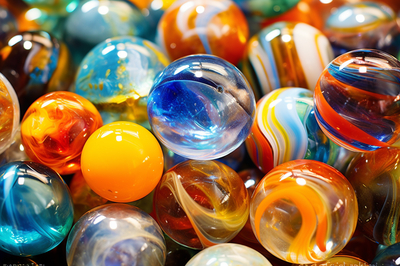 Close-up of Colorful Marbles