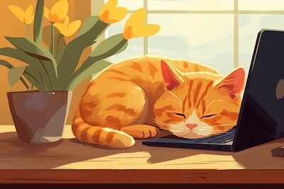 Спяща котка