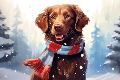雪地裡的狗