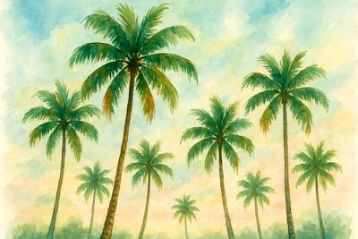 Tropical palm trees