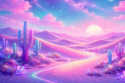Fantasía de paisaje desértico