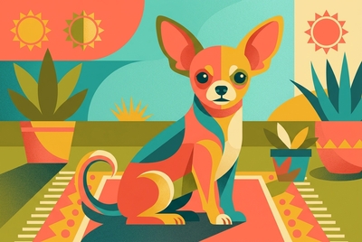 Chihuahua auf der Terrasse