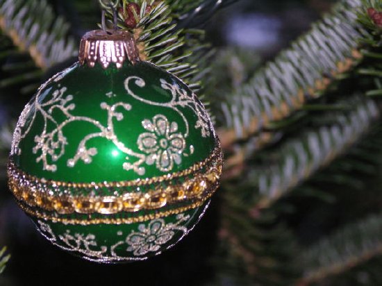 緑のクリスマス飾り