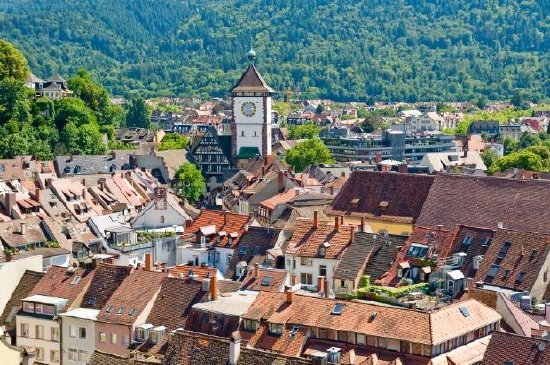 Staden Freiburg, Schwarzwald, Tyskland