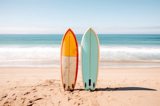 砂上のサーフボード