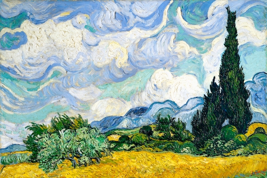 Wheat Field with Cypresses (1889)