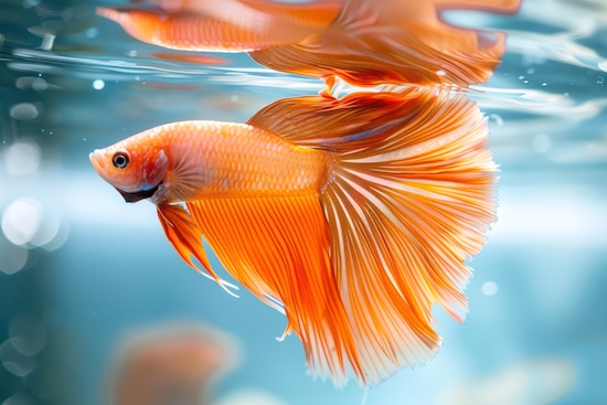 Peixe Betta Laranja Vibrante
