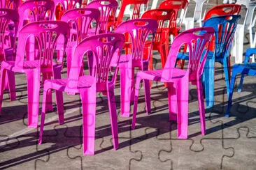 Modèle de chaises en plastique vide vide