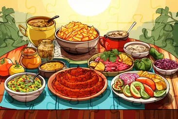 Mexican Fiesta Food Table jigsaw puzzle