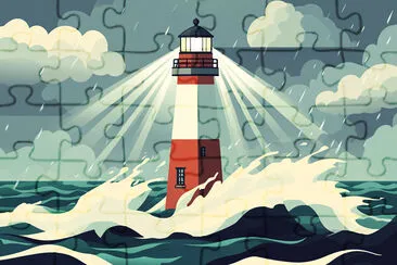 Lighthouse in a Storm jigsaw puzzle