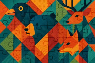 Geometric Animal Marvels jigsaw puzzle