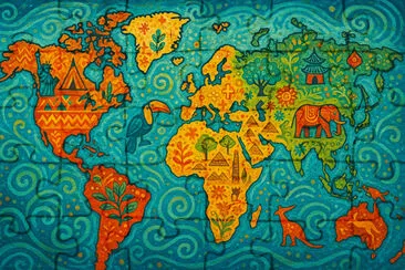 Folklore Global Wandteppich