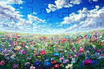Vibrant field of wildflowers