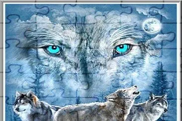 Loups sous la lune jigsaw puzzle
