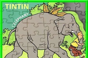Tintin avec un éléphant jigsaw puzzle