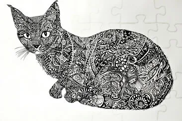 Zentangle Cat Ink Sketch jigsaw puzzle