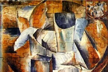 Braque le verre sur la table