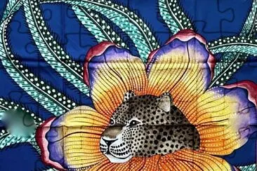 panthère dans une fleur jigsaw puzzle