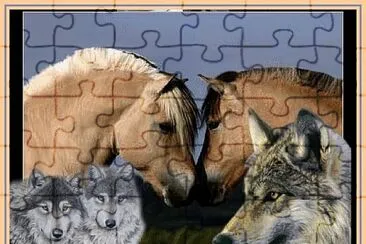 Chevaux et loups